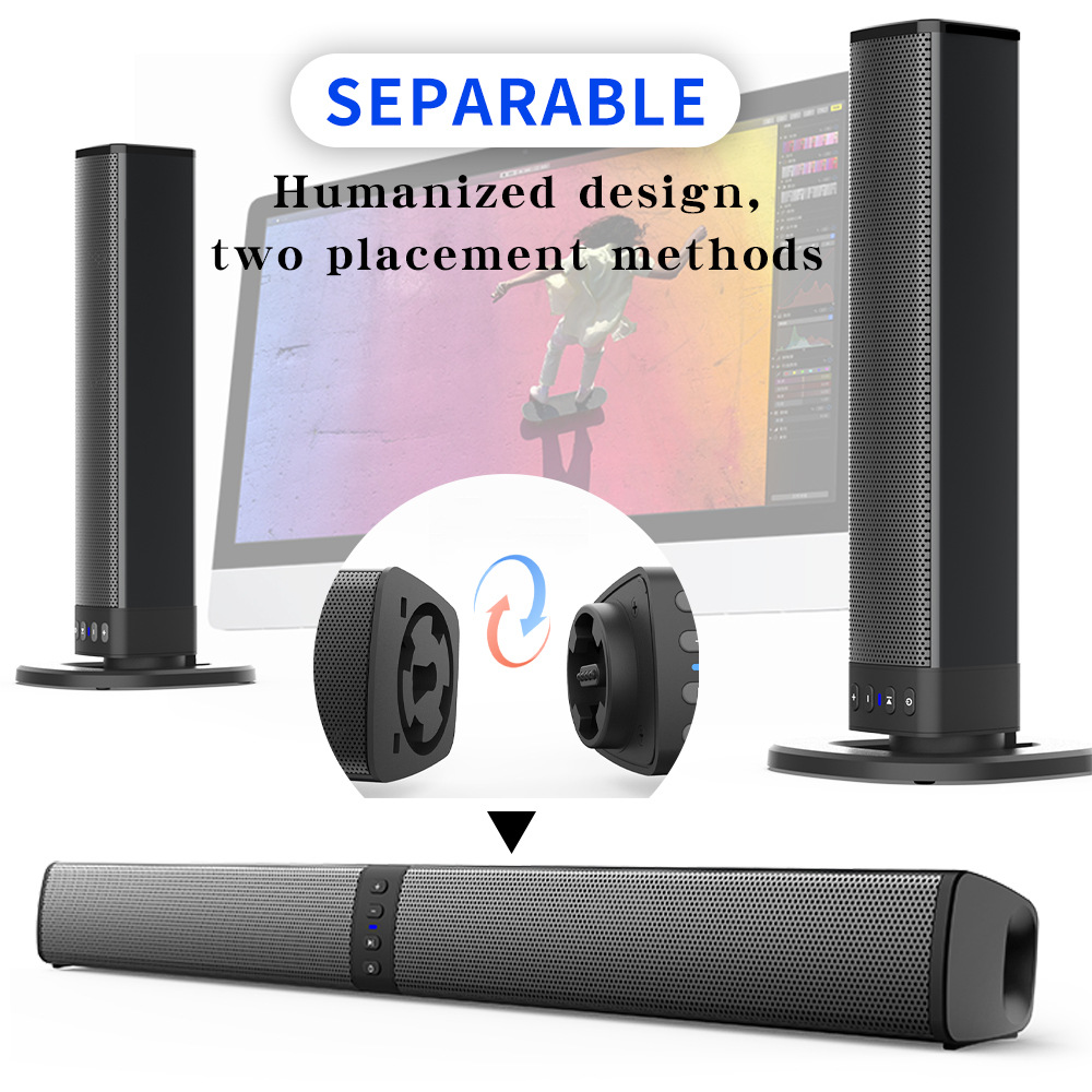 Audio Music Spotify - Barre de son détachable, haut-parleur Bluetooth,