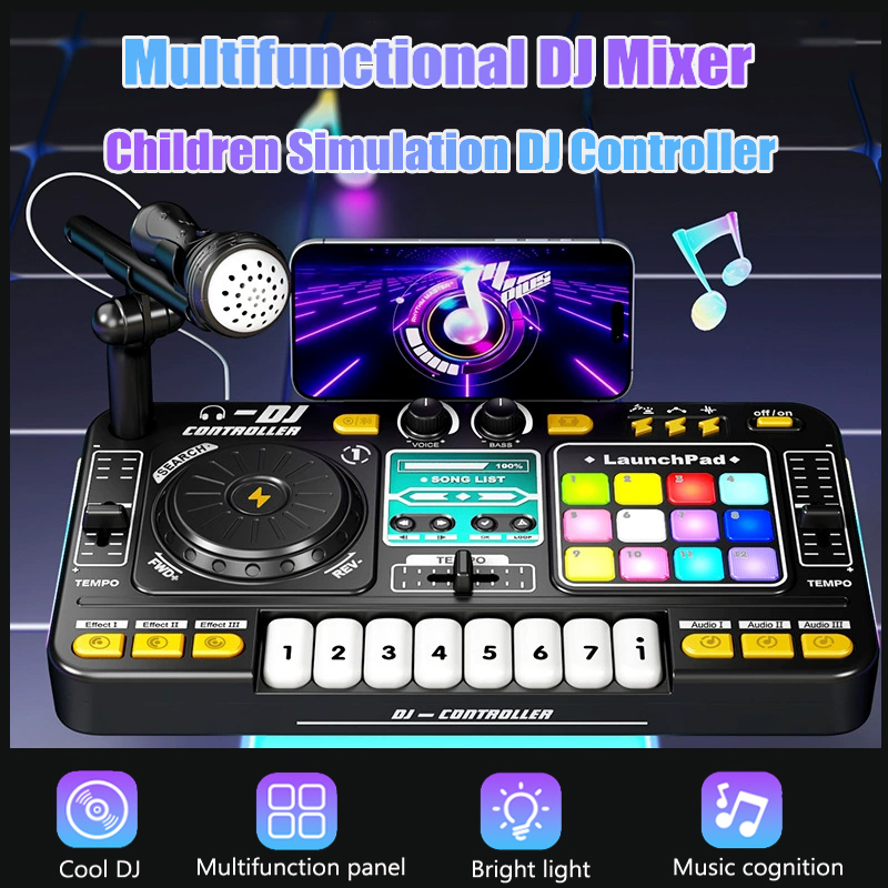 Audio Music Dj - Mélangeur DJ multifonctionnel pour enfants, Simulation